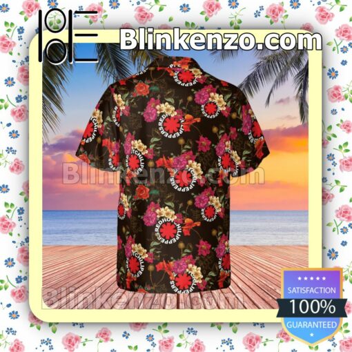 Red Hot Chili Peppers Rock Band Floral Pattern Summer Hawaiian Shirt, Mens Shorts a