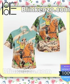 Retro Cowboy Riding Horse Summer Shirts