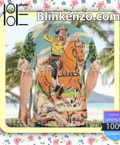 Retro Cowboy Riding Horse Summer Shirts a