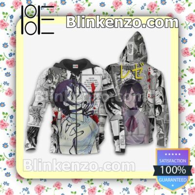 Reze Manga Style Chainsaw Man Anime Personalized T-shirt, Hoodie, Long Sleeve, Bomber Jacket