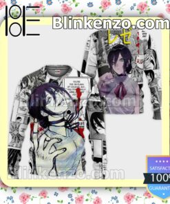 Reze Manga Style Chainsaw Man Anime Personalized T-shirt, Hoodie, Long Sleeve, Bomber Jacket a