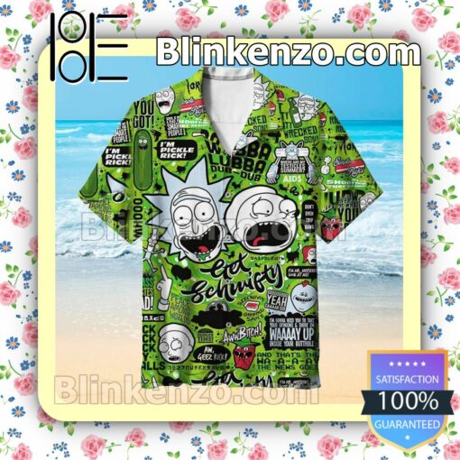 Rick And Morty Get Schwifty Summer Hawaiian Shirt, Mens Shorts