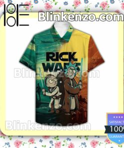 Rick & Morty Star Wars Summer Hawaiian Shirt, Mens Shorts