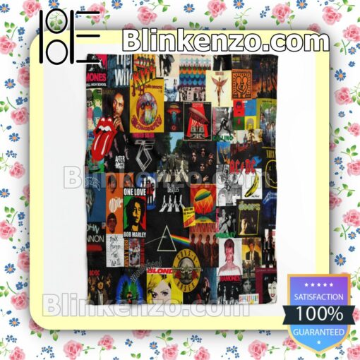 Rock And Roll Music Customized Handmade Blankets