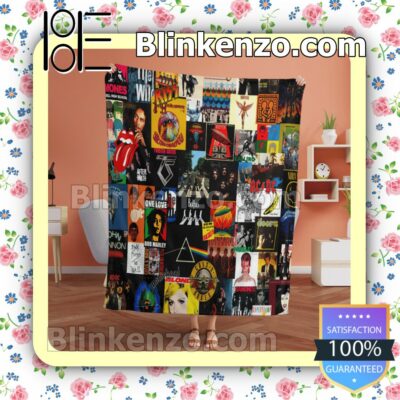 Rock And Roll Music Customized Handmade Blankets a