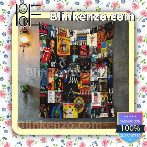 Rock And Roll Music Customized Handmade Blankets y