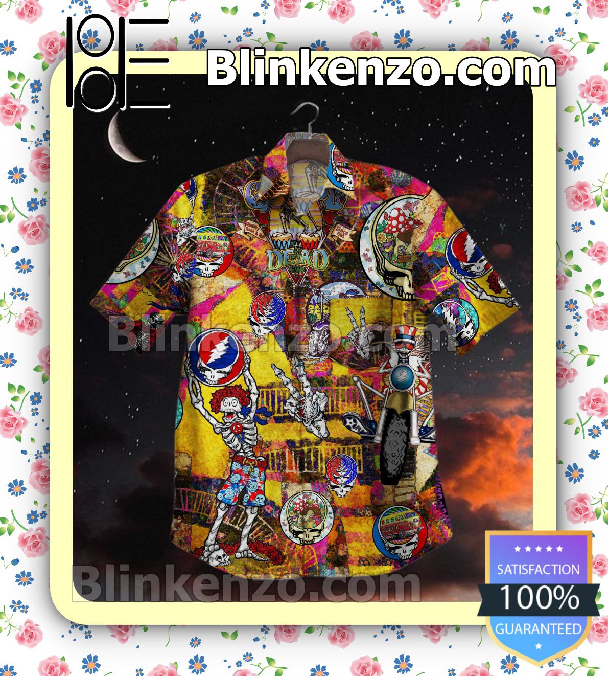 eBay Rock Band Grateful Dead Skull Colorful Summer Shirts