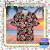 Rush Rock Band Floral Pattern Summer Hawaiian Shirt, Mens Shorts