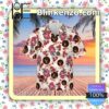 Rush Rock Band Floral Pattern White Summer Hawaiian Shirt, Mens Shorts