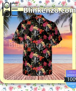 Rush Rock Band Logo Floral Pattern Summer Hawaiian Shirt, Mens Shorts a