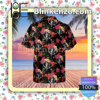 Rush Rock Band Logo Floral Pattern Summer Hawaiian Shirt, Mens Shorts a