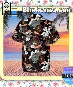 Rush Rock Band Tropical Forest Black Summer Hawaiian Shirt, Mens Shorts a