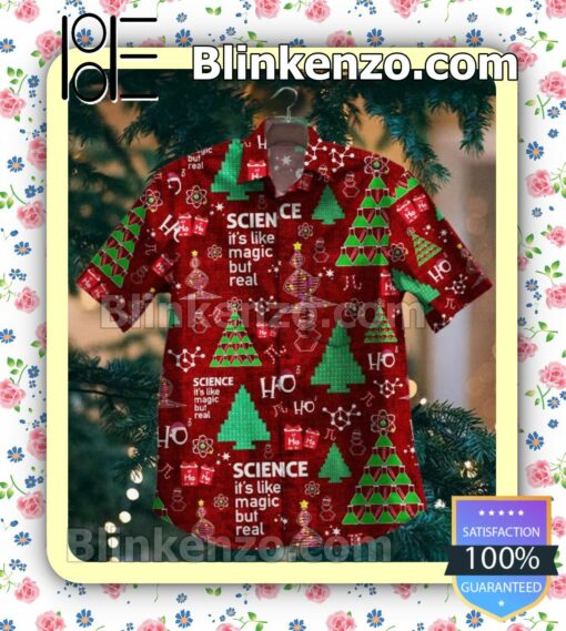 Science It's Like Magic But Real Christmas Red Summer Shirts