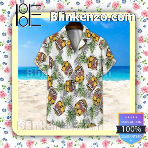 Seamless Coors Light Funny Pineapple Summer Hawaiian Shirt