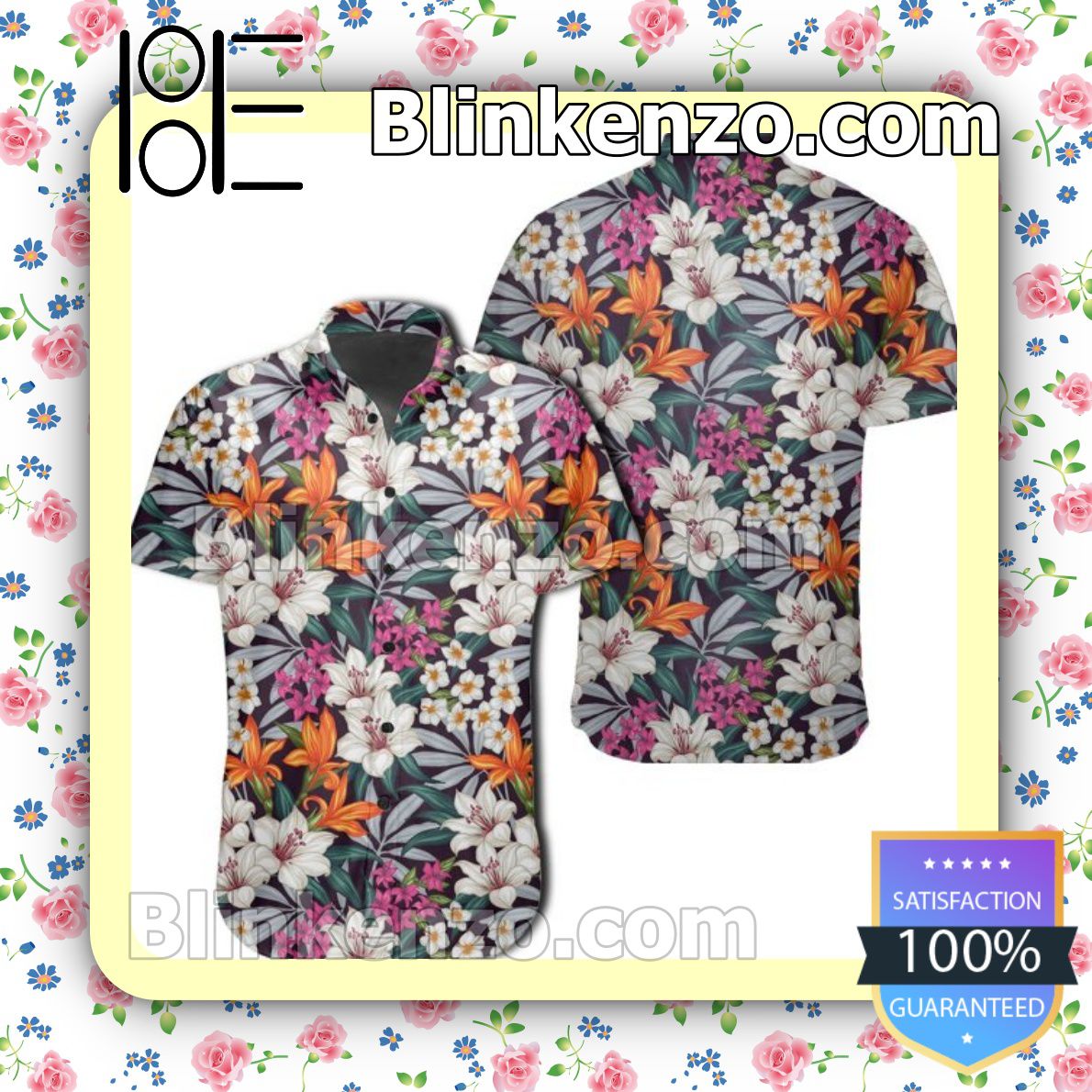 Seamless Exotic Pattern With Tropical Leaves Flowers Summer Shirts