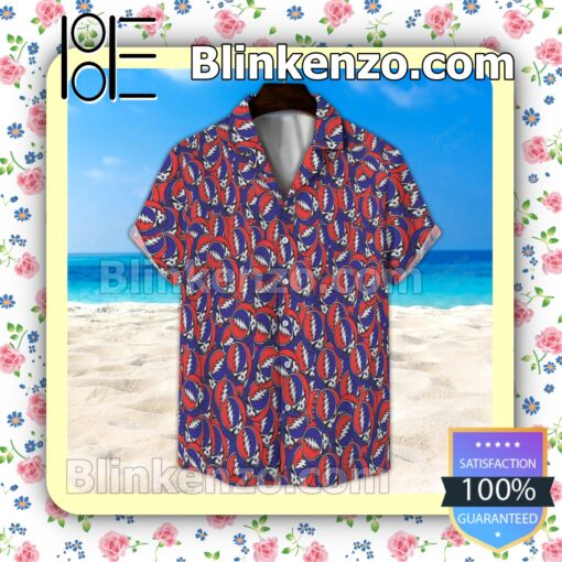 Seamless Grateful Dead Patttern Unisex Summer Hawaiian Shirt