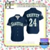 Seattle Mariners 24 Griffey Navy Jersey Inspired Summer Shirt
