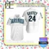 Seattle Mariners Ken Griffey 24 Mlb White Summer Shirt