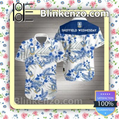 Sheffield Wednesday Blue Tropical Floral White Summer Shirt