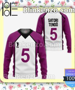 Shiratorizawa Satori Tendo Uniform Num 5 Haikyuu Anime Personalized T-shirt, Hoodie, Long Sleeve, Bomber Jacket a