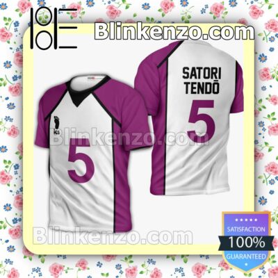 Shiratorizawa Satori Tendo Uniform Num 5 Haikyuu Anime Personalized T-shirt, Hoodie, Long Sleeve, Bomber Jacket b