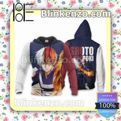 Shoto Todoroki Ice & Fire My Hero Academia Anime Personalized T-shirt, Hoodie, Long Sleeve, Bomber Jacket b