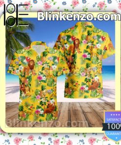 Simba Costume Disney The Lion King Yellow Green Summer Hawaiian Shirt, Mens Shorts