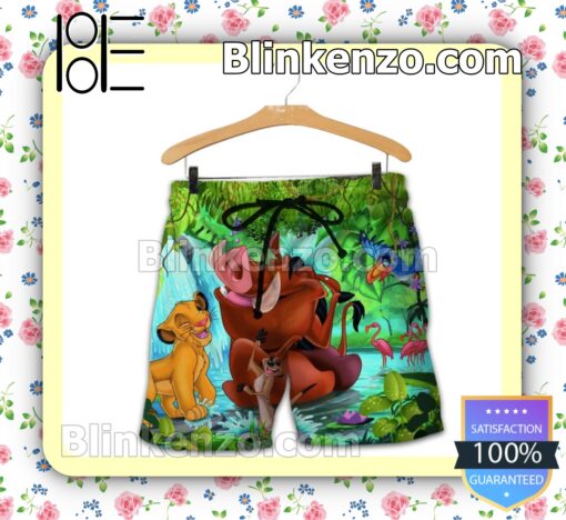 Simba Timon Pumbaa Costume Disney The Lion King Summer Hawaiian Shirt a