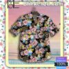 Simpsons Happy Fathers Day Pink Flowers Black Summer Shirt