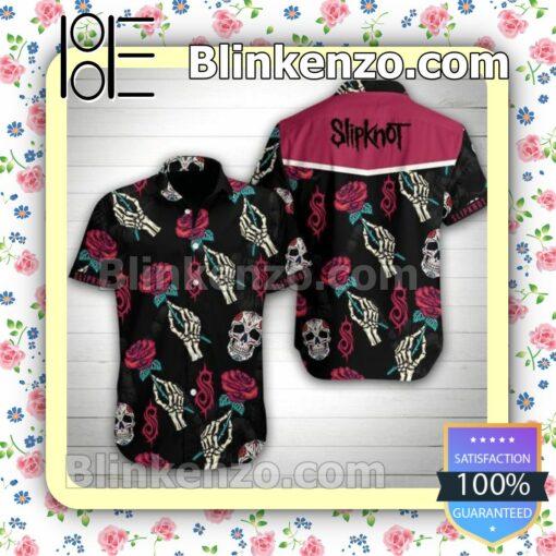 Slipknot Band Rose Skull Black Summer Shirt