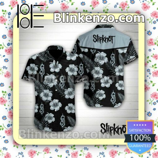 Slipknot Grey Hibiscus Black Summer Shirts