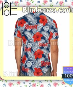 Slipknot Hibiscus And Palm Leaves Blue Summer Shirts b