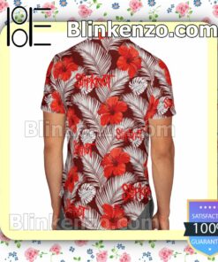 Slipknot Hibiscus And Palm Leaves Red Summer Shirts b