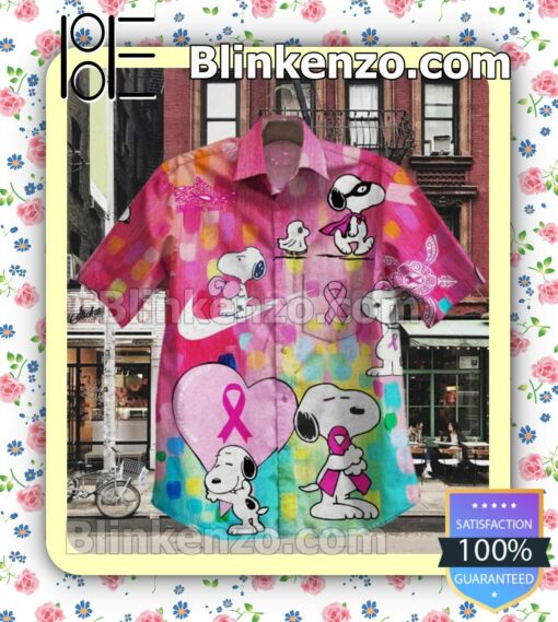 Snoopy Breast Cancer Awareness Multicolor Summer Shirts