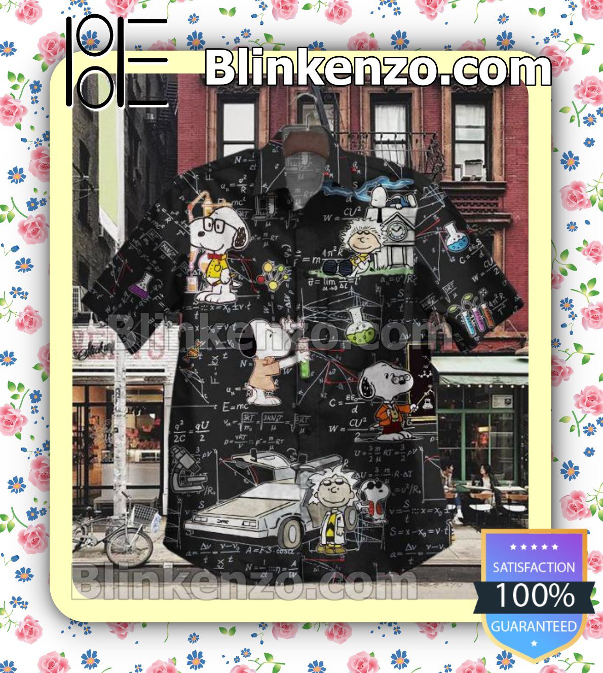 Snoopy Physicist Black Casual Button-down Shirts