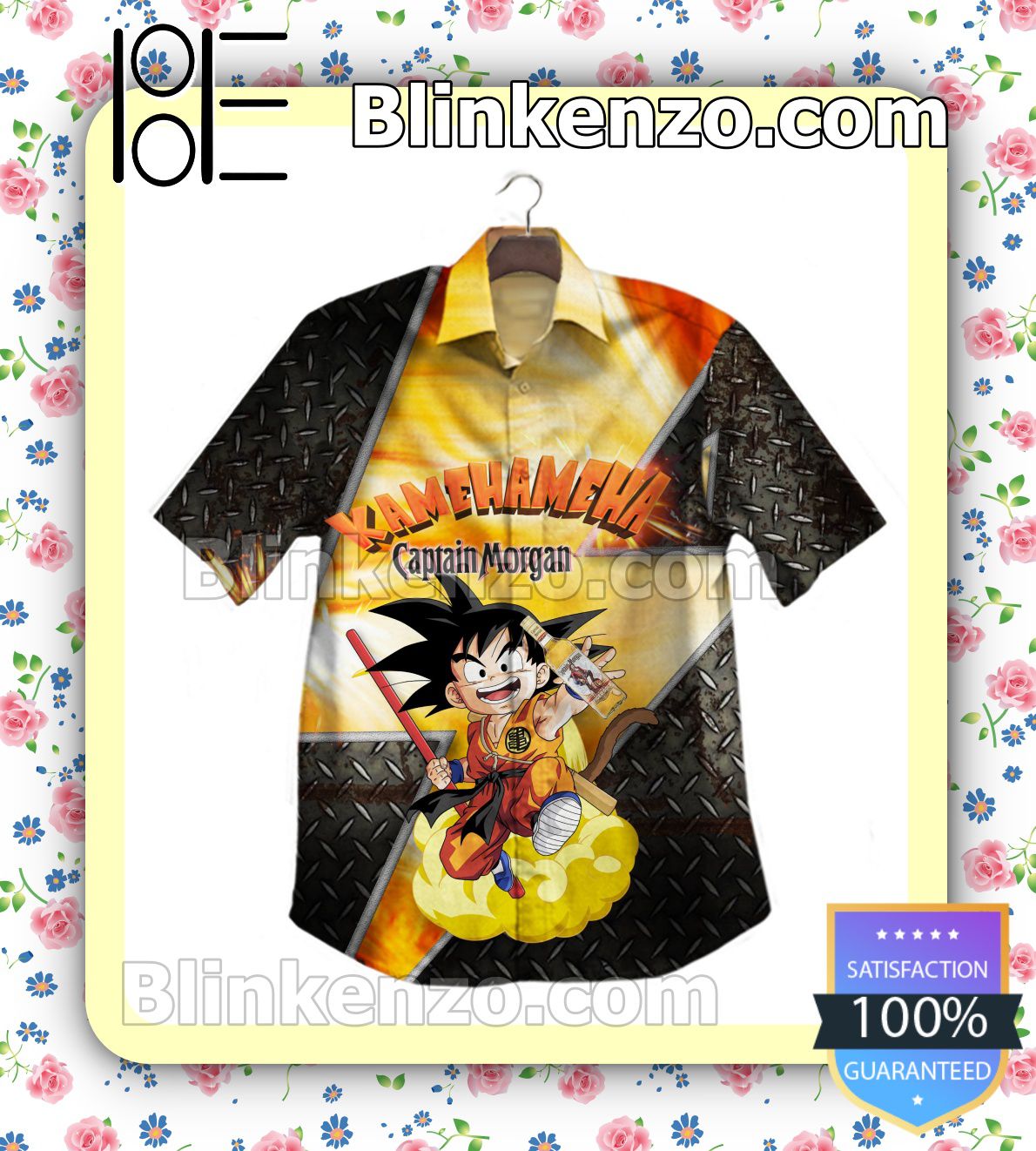 Songoku Kamehameha Dragon Ball Z With Captain Morgan Summer Shirts