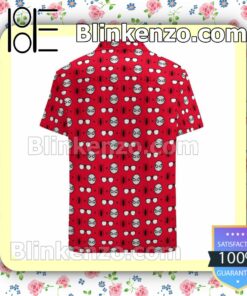 Spider Man Mask Pattern Red Summer Hawaiian Shirt, Mens Shorts a