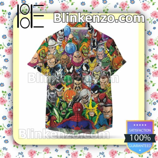 Spider Man Rogues Summer Hawaiian Shirt, Mens Shorts