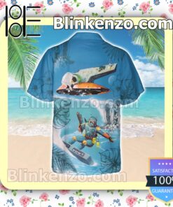 Star Wars Boba Fett Surfing Blue Summer Hawaiian Shirt a
