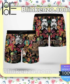Star Wars Colorful Flower Pattern Hawaiian Shirts, Swim Trunks c