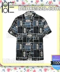 Star Wars Darth Vader Geometric Pattern Black Summer Hawaiian Shirt, Mens Shorts