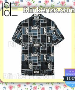 Star Wars Darth Vader Geometric Pattern Black Summer Hawaiian Shirt, Mens Shorts a