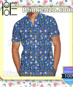 Star Wars Mouse Ears Pattern Blue Summer Hawaiian Shirt, Mens Shorts