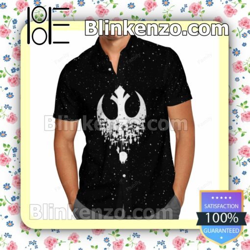 Star Wars Rebel Particles On Black Summer Shirts a
