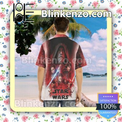 Star Wars The Last Jedi Poster Red Summer Hawaiian Shirt, Mens Shorts a