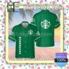 Starbucks Coffee Green Summer Hawaiian Shirt, Mens Shorts
