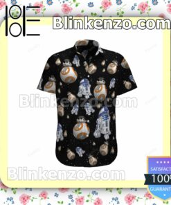 Starwars R2d2 And Bb8 Black Summer Shirts