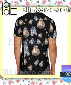 Starwars R2d2 And Bb8 Black Summer Shirts b