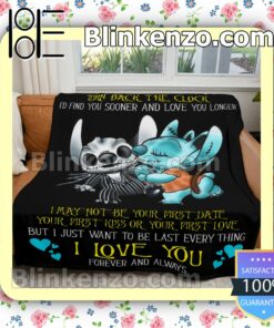 Stitch And Angel Jack Skellington The Nightmare Before Christmas My Only Love Customized Handmade Blankets b