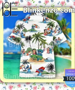 Stitch And Lilo Disney Cartoon Graphics Island Summer Hawaiian Shirt, Mens Shorts a